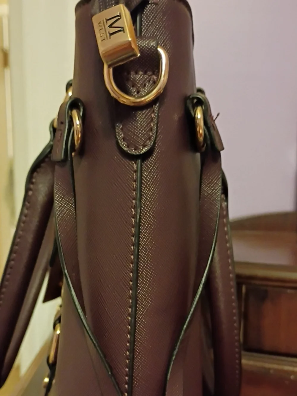 Montana West Dark Brown Structured Tote with Gold Hardware
